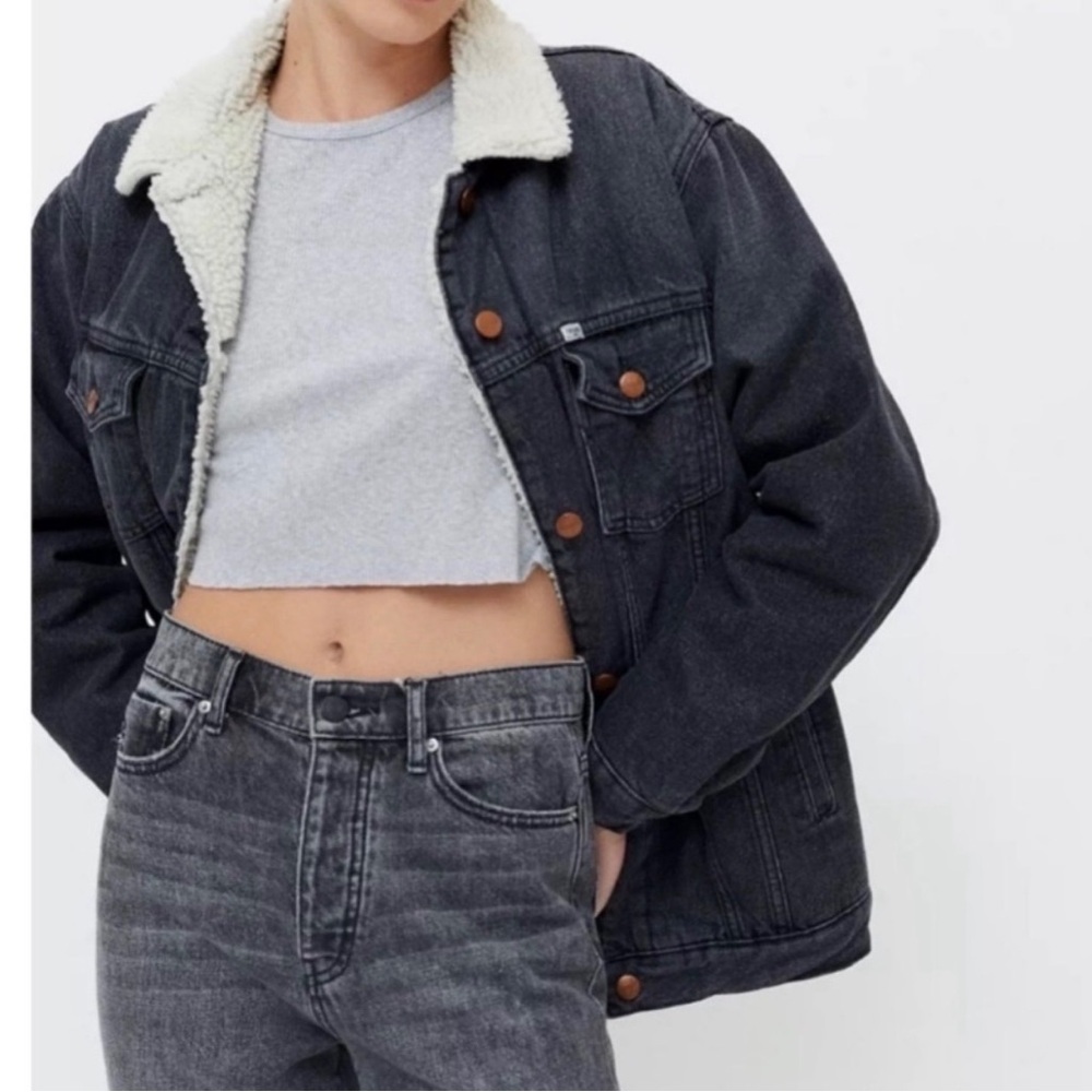 Wrangler womens indigood denim dye sherpa jacket size small